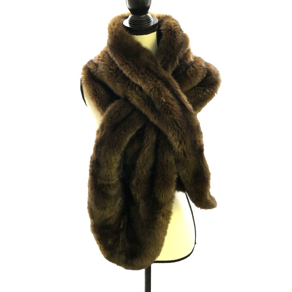 Zara Brown Faux Fur Wrap Scarf